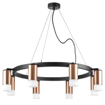 Люстра подвесная с акрилом 8*GU10 LR0183081 черный/медь Rullo Lightstar