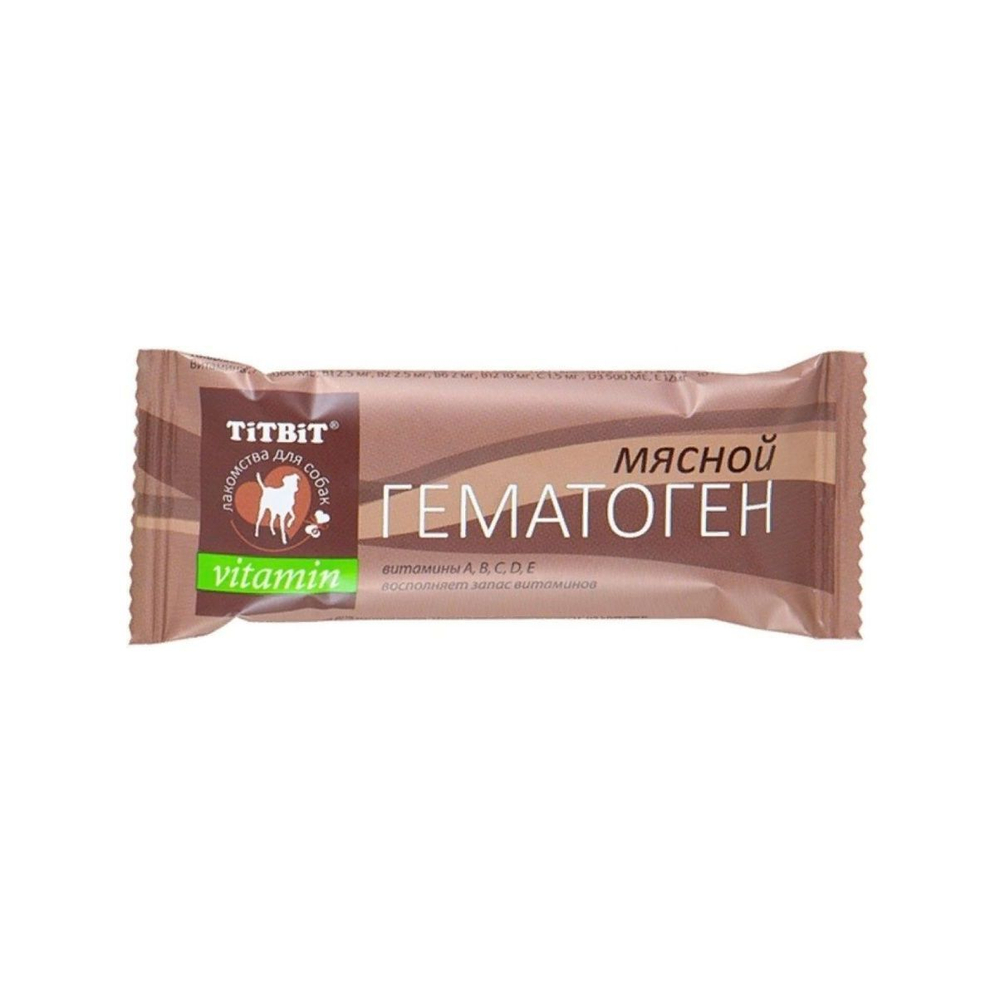 Лакомство TiTBiT для собак Гематоген мясной Ассорти (immuno, classic, vitamin), 15 упаковок