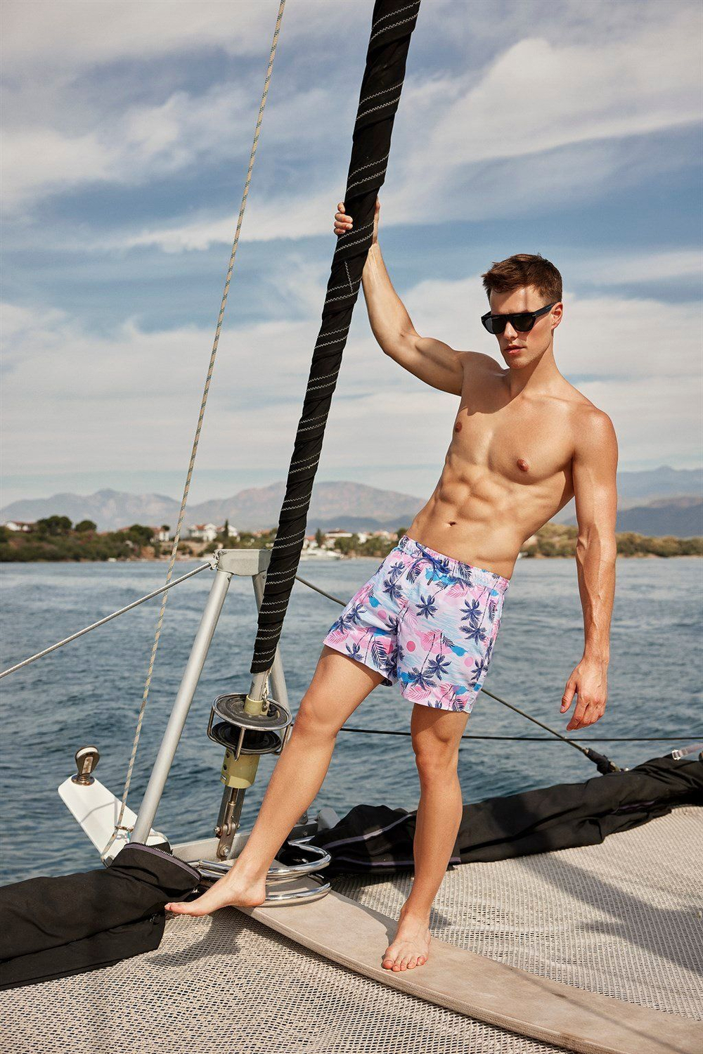 Мужские шорты для плавания с морским принтом Doreanse (Размер: XXL) (Цвет: розовый)