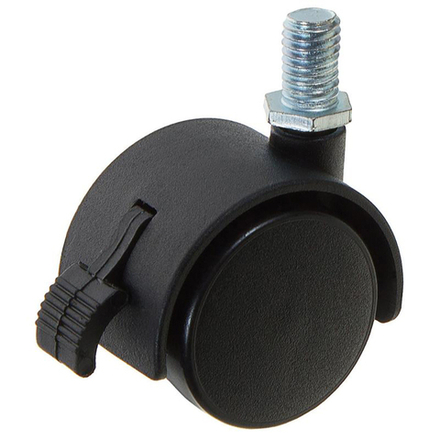 596 Колесо 40мм торомоз болт М8 черный пластик