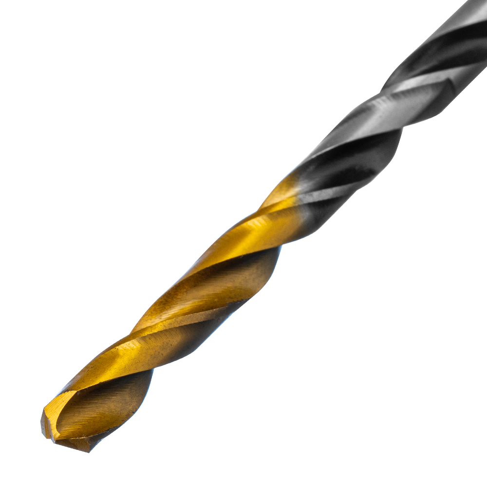 Сверло спиральное по металлу 4,5 x 80мм, Р6М5, Golden Tip, многогранная заточка Denzel