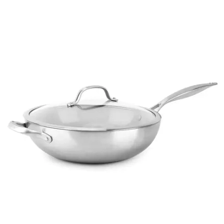 GreenPan Вок Venice Pro с крышкой 30см 4,7л Evershine светло-серый