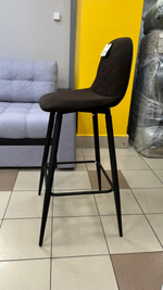 Стул Лофт барный (Velutto 24 коричневый, каркас Черный Маур)