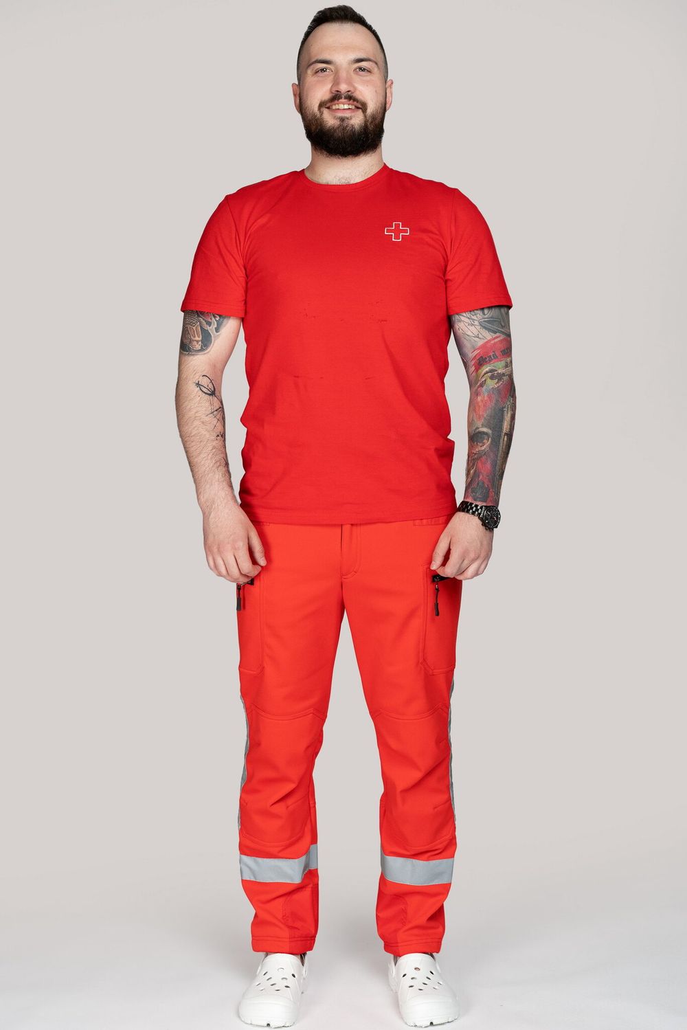 Брюки демисезонные мужская Скорая помощь MedicLine SOFTSHELL красные