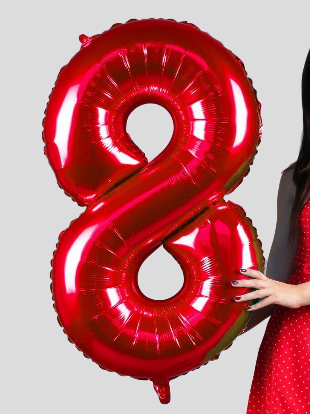 FM Шар 40" / 102 см "Цифра 8" Красный (БГ-60)  Изображение7