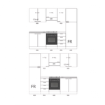 Кухонный комплект MOBILTURI Eva из 7 предметов, 255x60x216, правый разворот, цвет дуб, AEVA25505DX