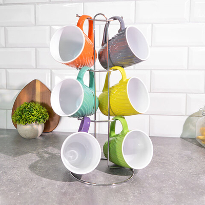 Набор кружек 6 предметов 350мл на подставке, LR 23136