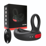 Черное эрекционное виброкольцо Cock Ring с пультом ДУ (Цвет: черный)