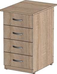 Тумба приставная 4 ящика Стандарт Про дуб сонома
