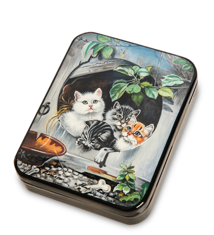 Народные промыслы ШК-55/129-B Шкатулка «Котята» Лидяева Л.