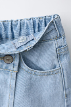 ZARA ДЖИНСОВАЯ ЮБКА-БЕРМУДЫ HELLO KITTY © SANRIO, СИНИЙ