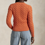 Кардиган из хлопка с круглым вырезом, вязаный косами Polo Ralph Lauren