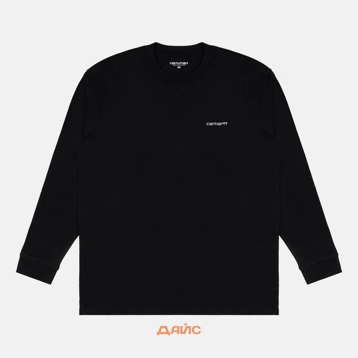 Лонгслив мужской Carhartt WIP Script Embroidery артикул:I032306_black - купить в магазине Дайс