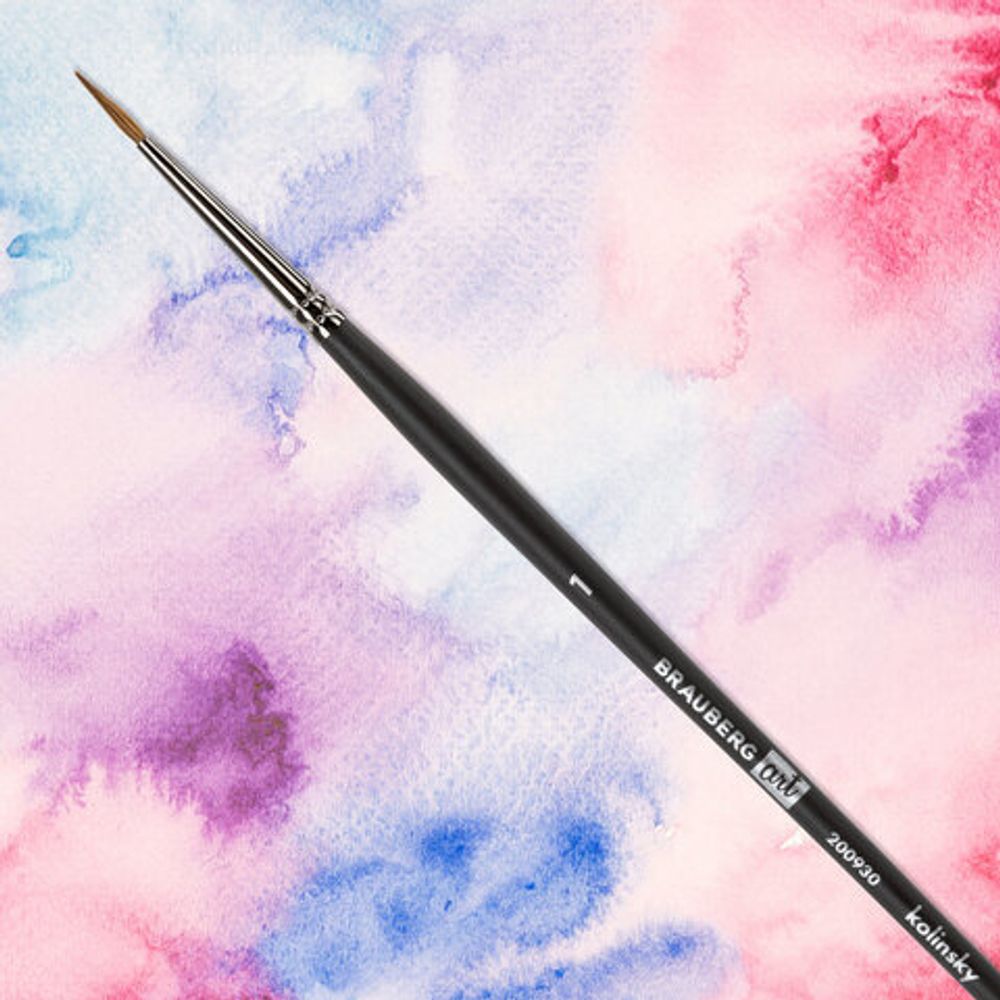 Кисть художественная проф. BRAUBERG ART CLASSIC, колонок, круглая, № 1, короткая ручка, 200930