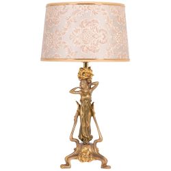 Настольная лампа Флора Бронза с абажуром Тюссо Vatican (Ватикан) Крем