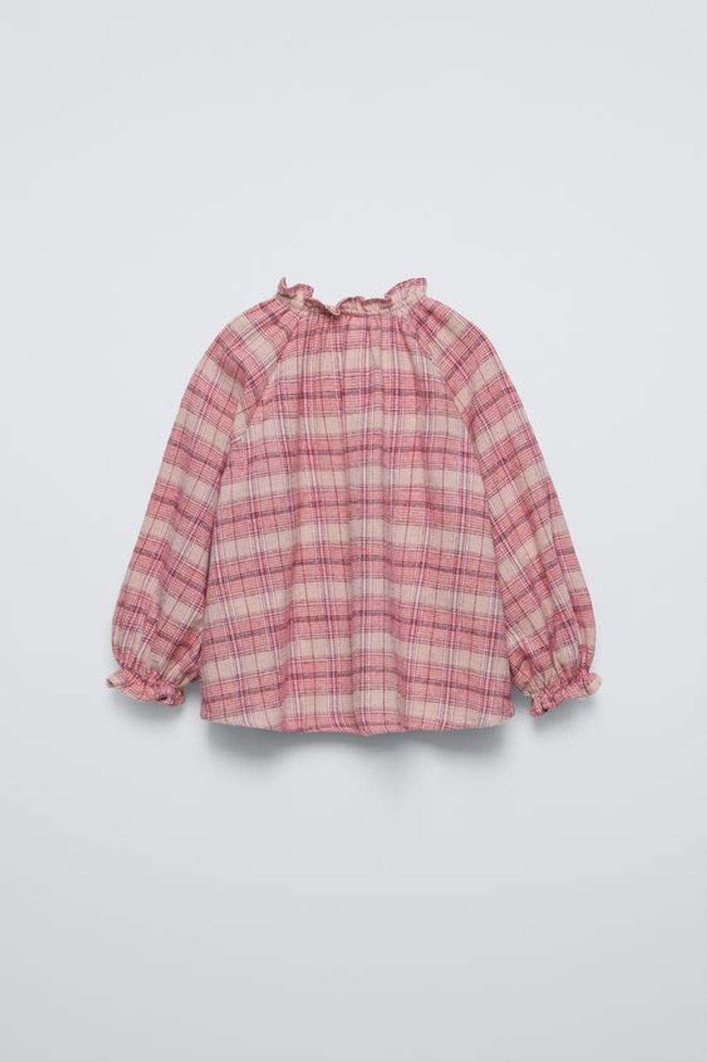 ZARA РУБАШКА В КЛЕТКУ, РОЗОВЫЙ