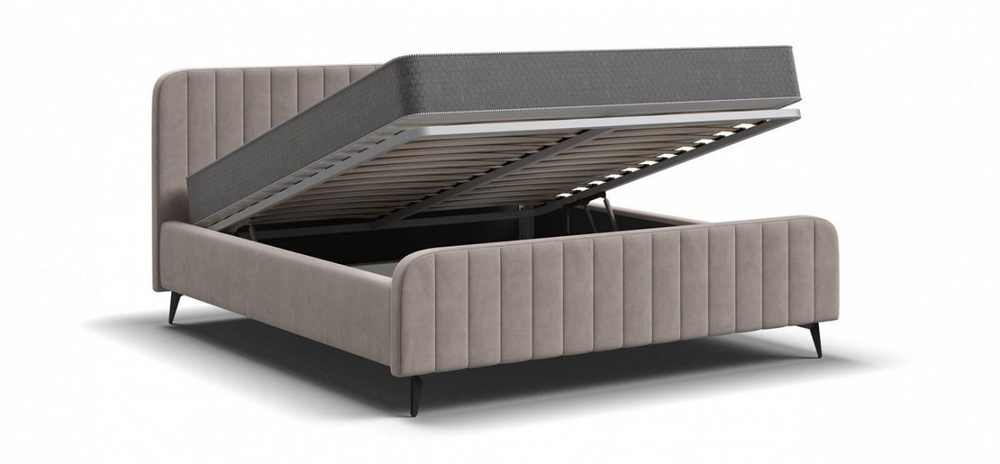 Кровать BOSS SKANDY new 160*200 велюр MONOLIT латте