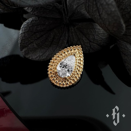 Накрутка "Blob" - Желтое золото - White CZ