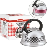 Чайник из нержавеющей стали 3л со свистком, с рисунком, меняющим цвет клетка MAL-0417С