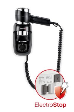 Настенный фен Valera Action Protect 1600 Socket Black (542.06/044.03 Black)