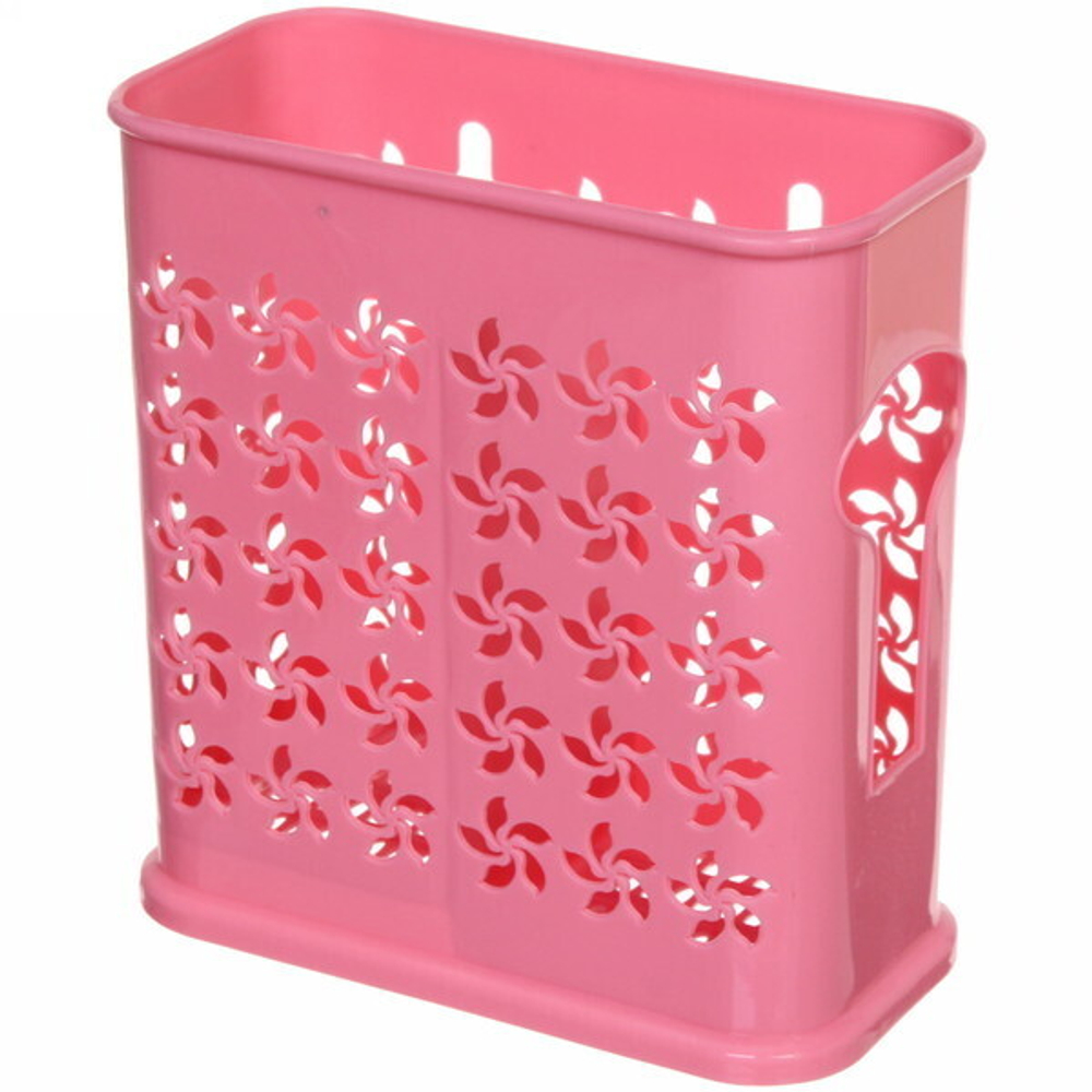 Подставка для столовых приборов «Цветочки» 15*7см пластиковая, 2 секции