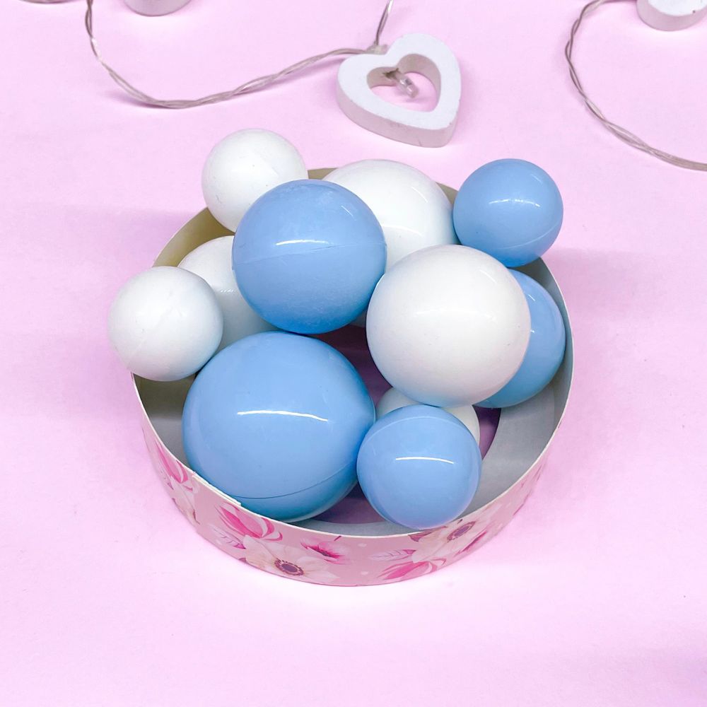 Набор шаров из глазури, кокос-ваниль (голубые/белые), 11шт