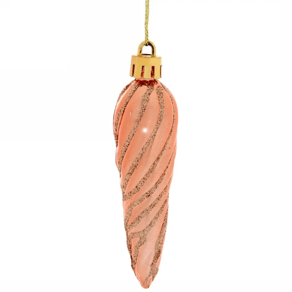 Ёлочные игрушки «Сосулька спиралька» 8,5см (набор 4шт), янтарь