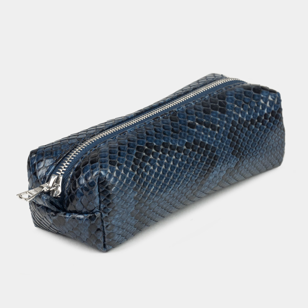 Ключница Coffre из кожи питона, синего цвета