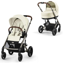 Коляска Cybex Balios S Lux TPE complete Cloud G Fog Grey 3 в 1 Seashell Beige с дождевиками