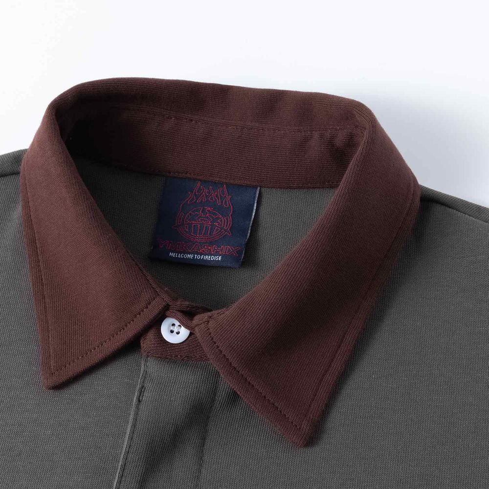 Лонгслив Ymkashix Rugby темно-серый/зеленый