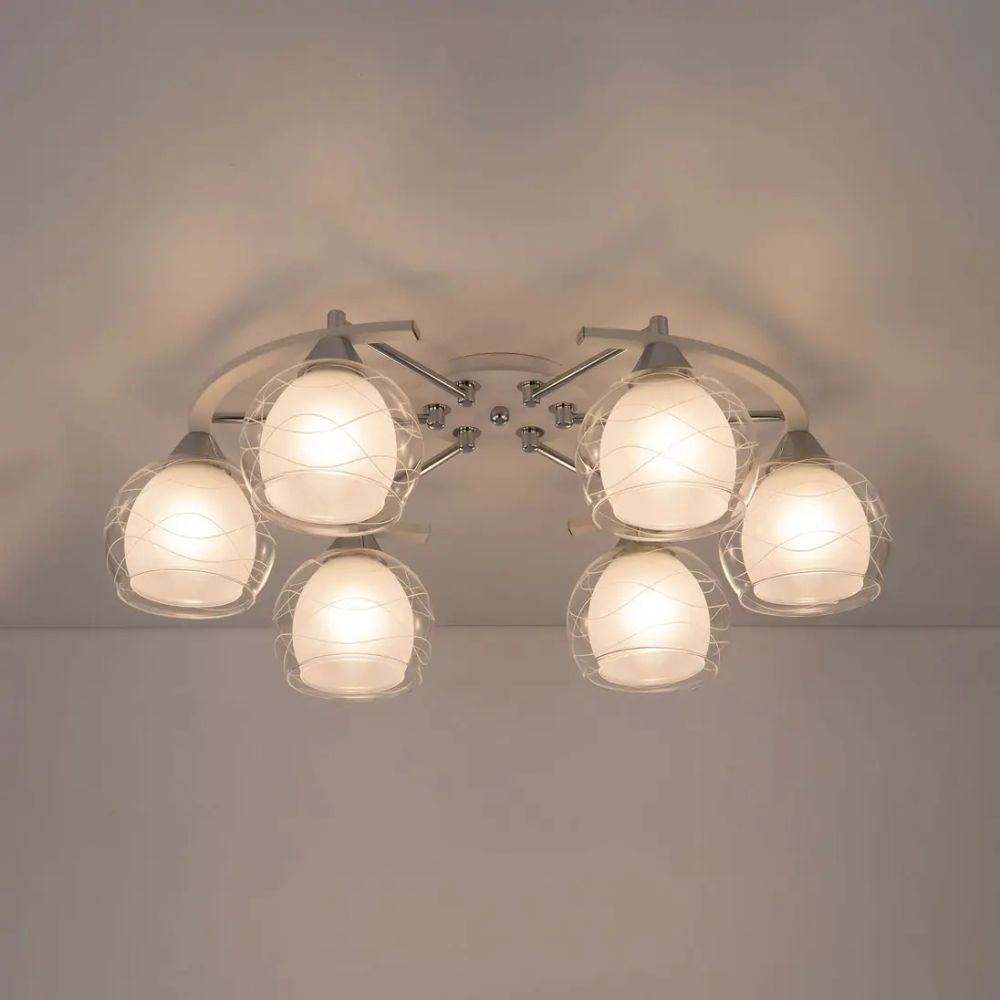 Citilux Буги CL157161 Люстра потолочная Белая Хром