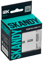 SKANDY Розетка USB A+A 3,1А SK-R15W арктический белый IEK