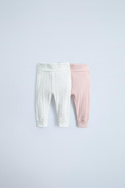 ZARA НАБОР ИЗ 2 РЕГУЛИРУЕМЫХ ЛЕГИНСОВ, РОЗОВЫЙ