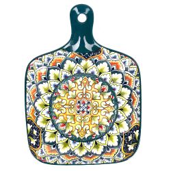 Блюдо с ручкой " " (зеленый) 23х14,5см (min9) (транспортная упаковка)