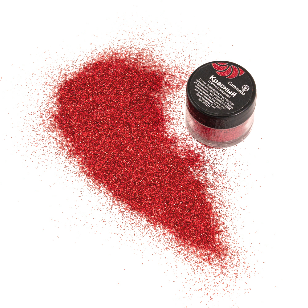 Глиттер съедобный Caramella КРАСНЫЙ (5 гр.)