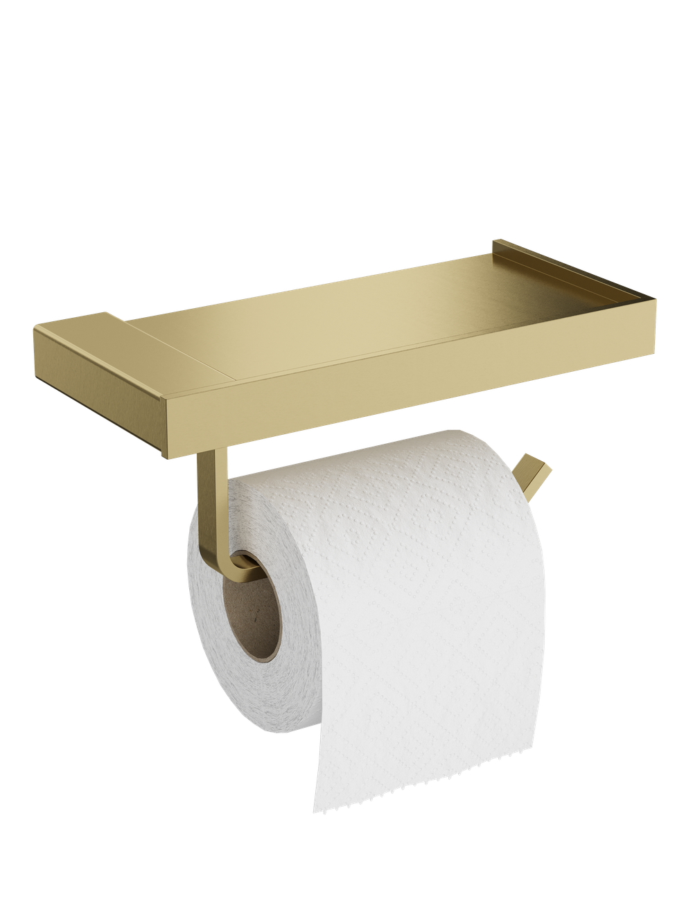 Держатель для туалетной бумаги STWORKI Дублин S41345GM настенный, матовое золото, с полкой