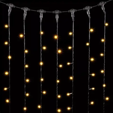 Светодиодный занавес 1*6 м, 220V., 600 шампань LED ламп, черный ПВХ, Beauty Led (PCL601CAP-11-2CH)