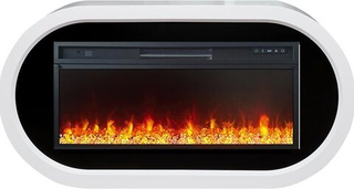 Каминокомплект Ellips - Белый с черным (ширина 1450 мм) с очагом Vision 42 LED