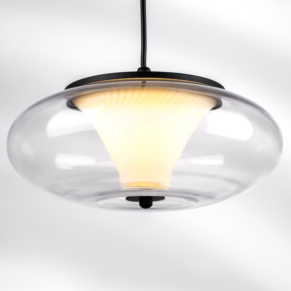 612117 Подвесной светильник PALERMO 8W LED 350LM G ЧЕРНЫЙ/ПРОЗРАЧНЫЙ 3000K