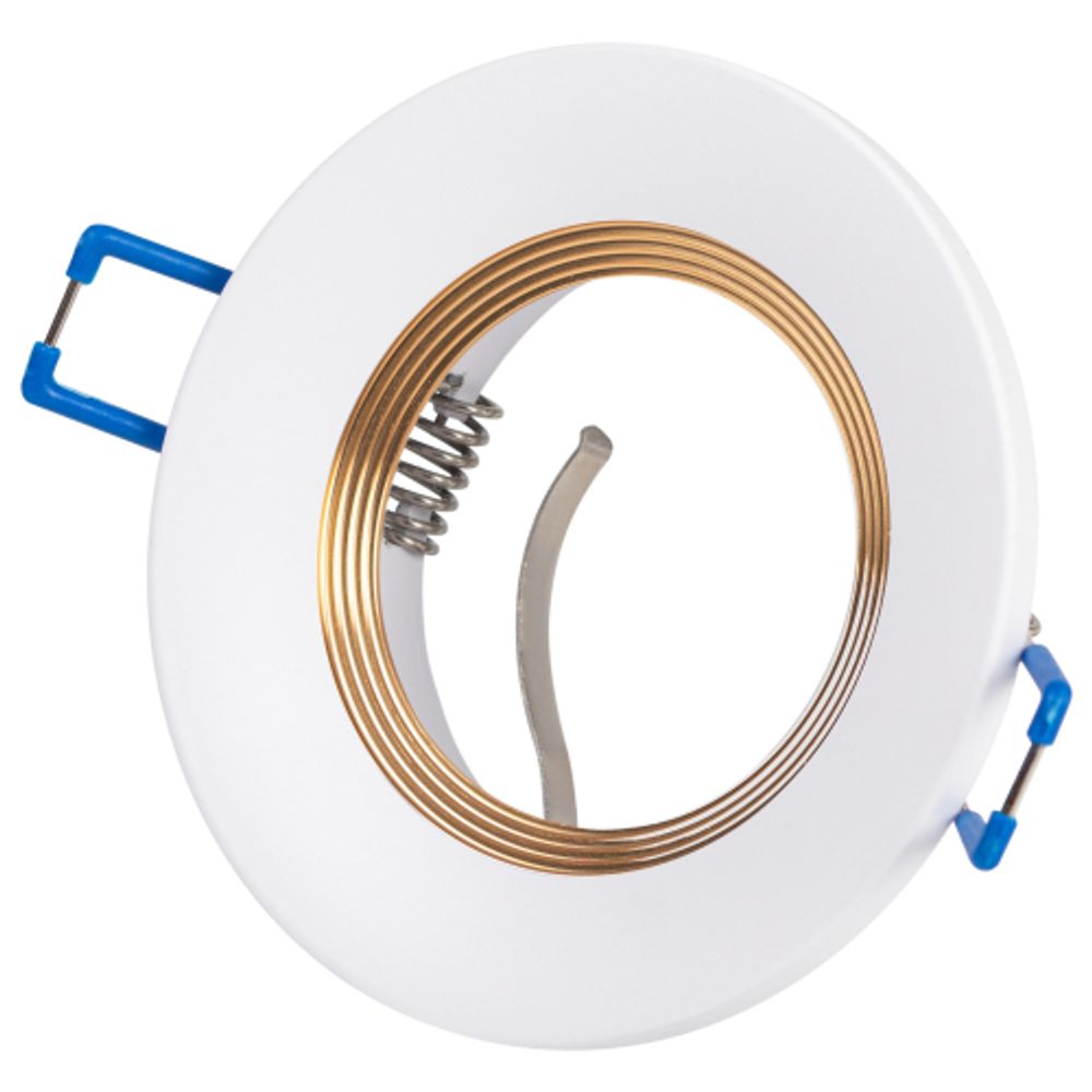 Светильник встраиваемый алюминиевый ЭРА KL107 WH/GD под лампу MR16 GU5.3 белый/золото | Алюминиевые встраиваемые светильники