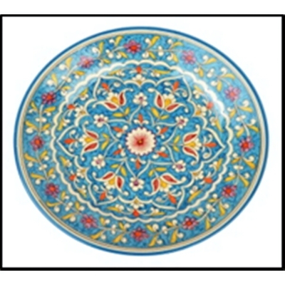 Тарелка плоская 26см Qora galam микс Риштанская Керамика