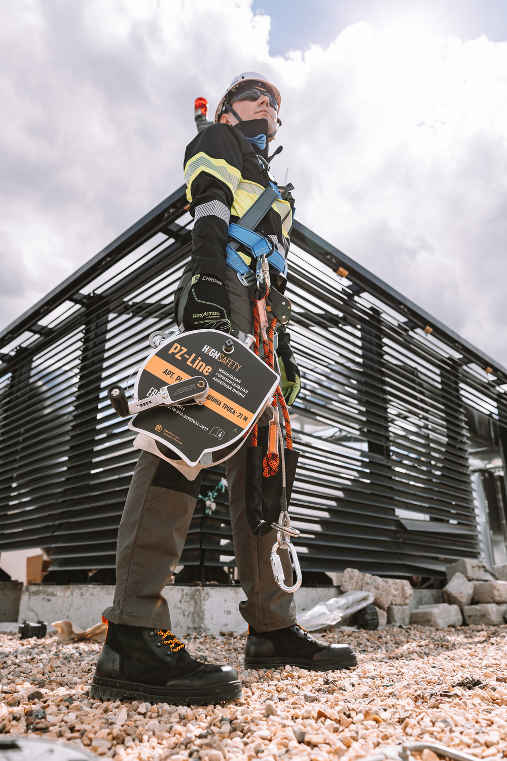 Мобильная горизонтальная анкерная линия, модель Pz-Line (с максимально допустимым одновременным числом пользователей - не более 2