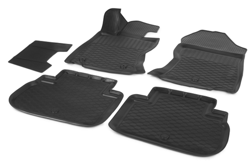 Коврики в салон автомобиля Rival для Subaru Forester V поколение 2018-2021 2021-н.в., полиуретан, с крепежом, 5 частей, 15401003