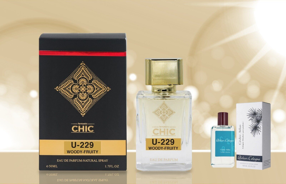 Стойкий парфюм Chic U-229 Woodey Fruity edp unisex 50 ml. (Atelier Cologne Cedre Atlas)