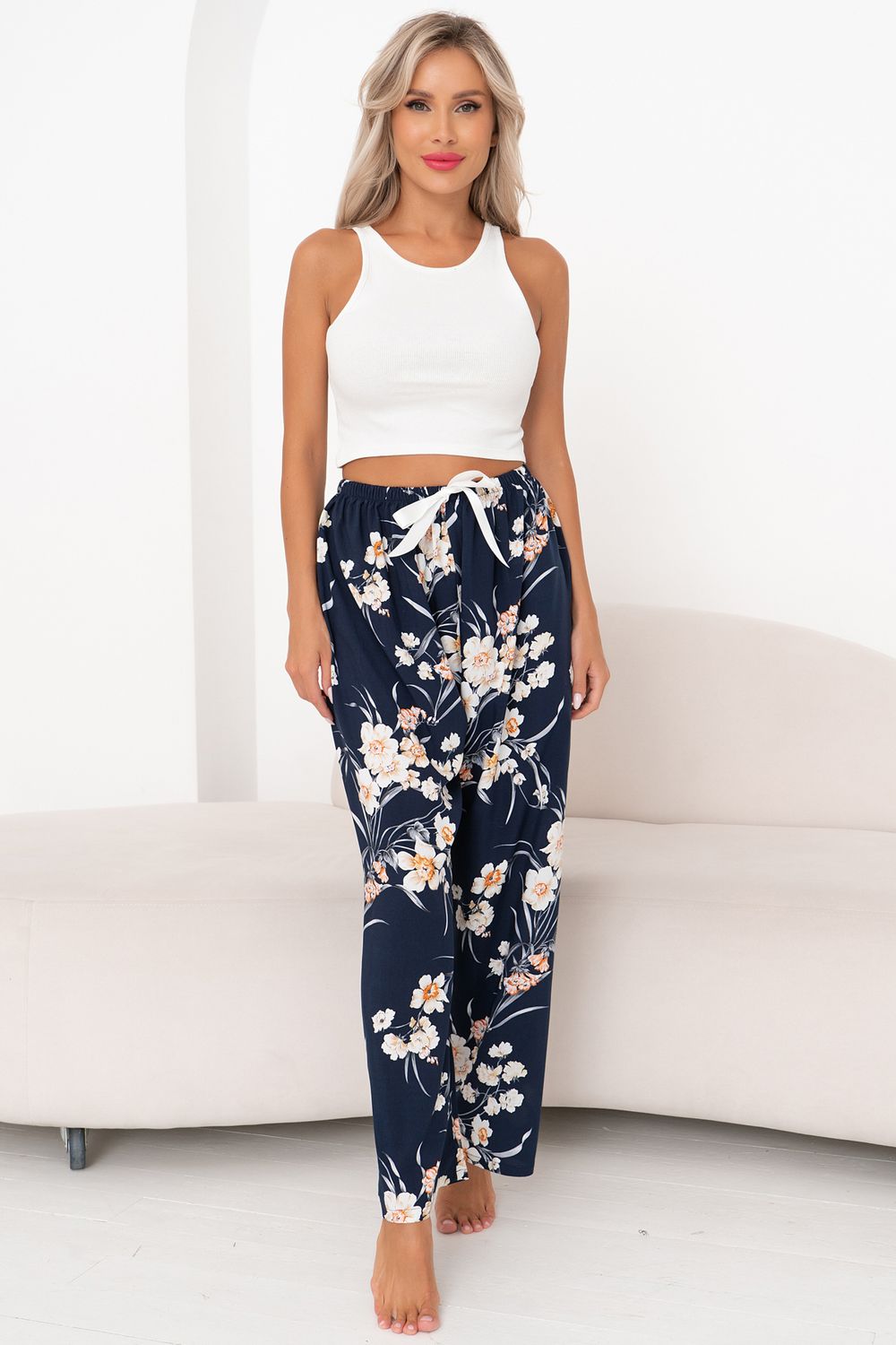 Брюки (синий/цветы) Бр11-920/2 Nikol (Акция)