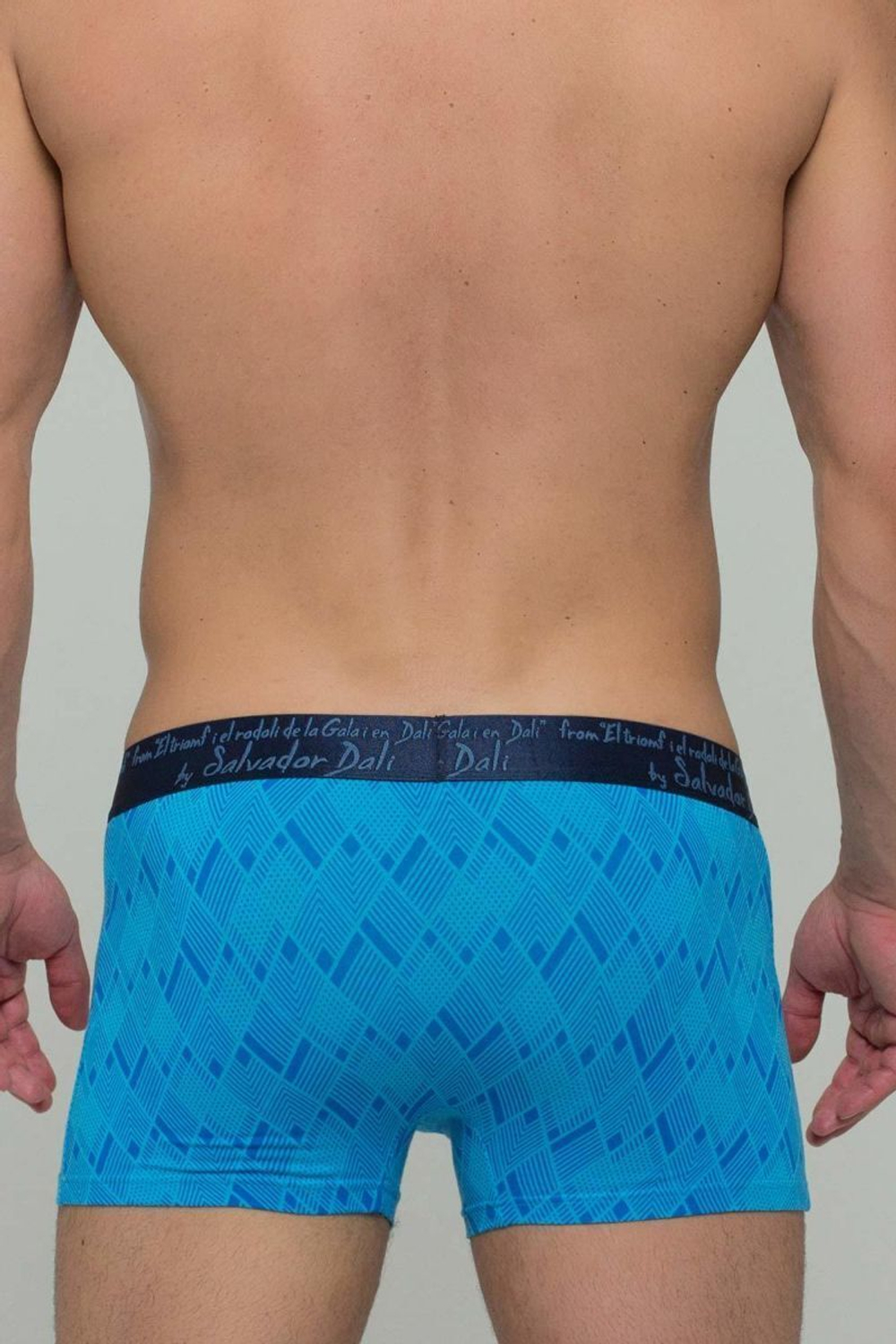 Мужские трусы-боксеры с узором диагональный ромб (Размер: M) (Цвет: серый)