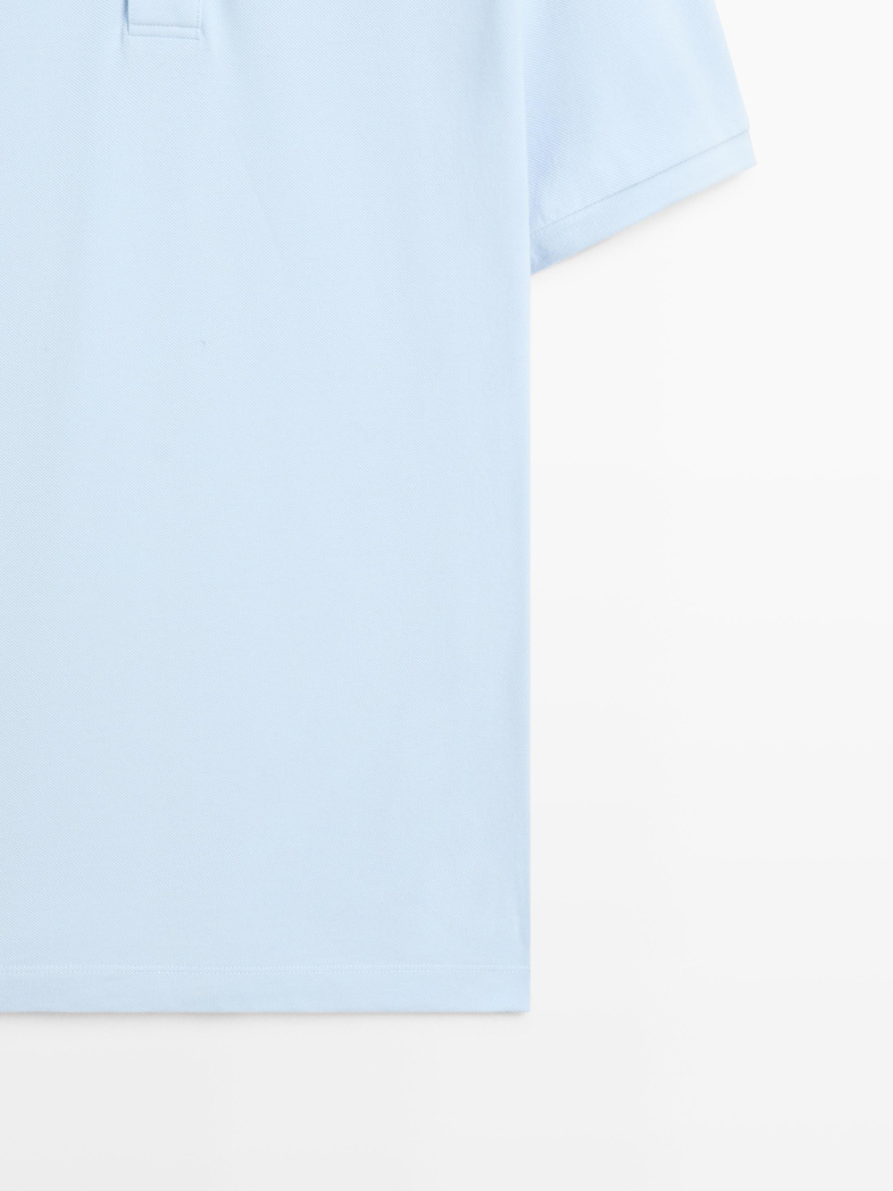 Massimo Dutti Поло из рельефного хлопка, голубой