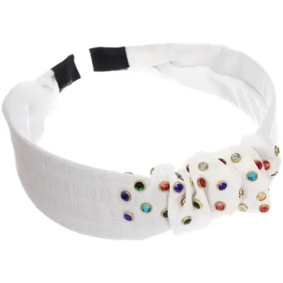 Ободок для волос «МАРЦИПАН», кванто, ширина 4см, микс 6 цветов ( в пакете с подвесом)