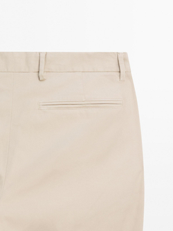 Massimo Dutti Облегающие текстурированные брюки, бежевый