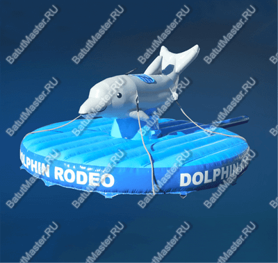 Надувной аттракцион Родео, дельфин+батут, "Дельфин 2", 5*5*2,5 м